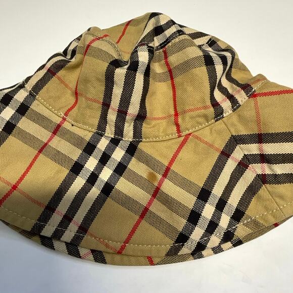 Burberry London Vintage Nova Check Bucket Hat Beige Plaid Size M Unisex main image 7
